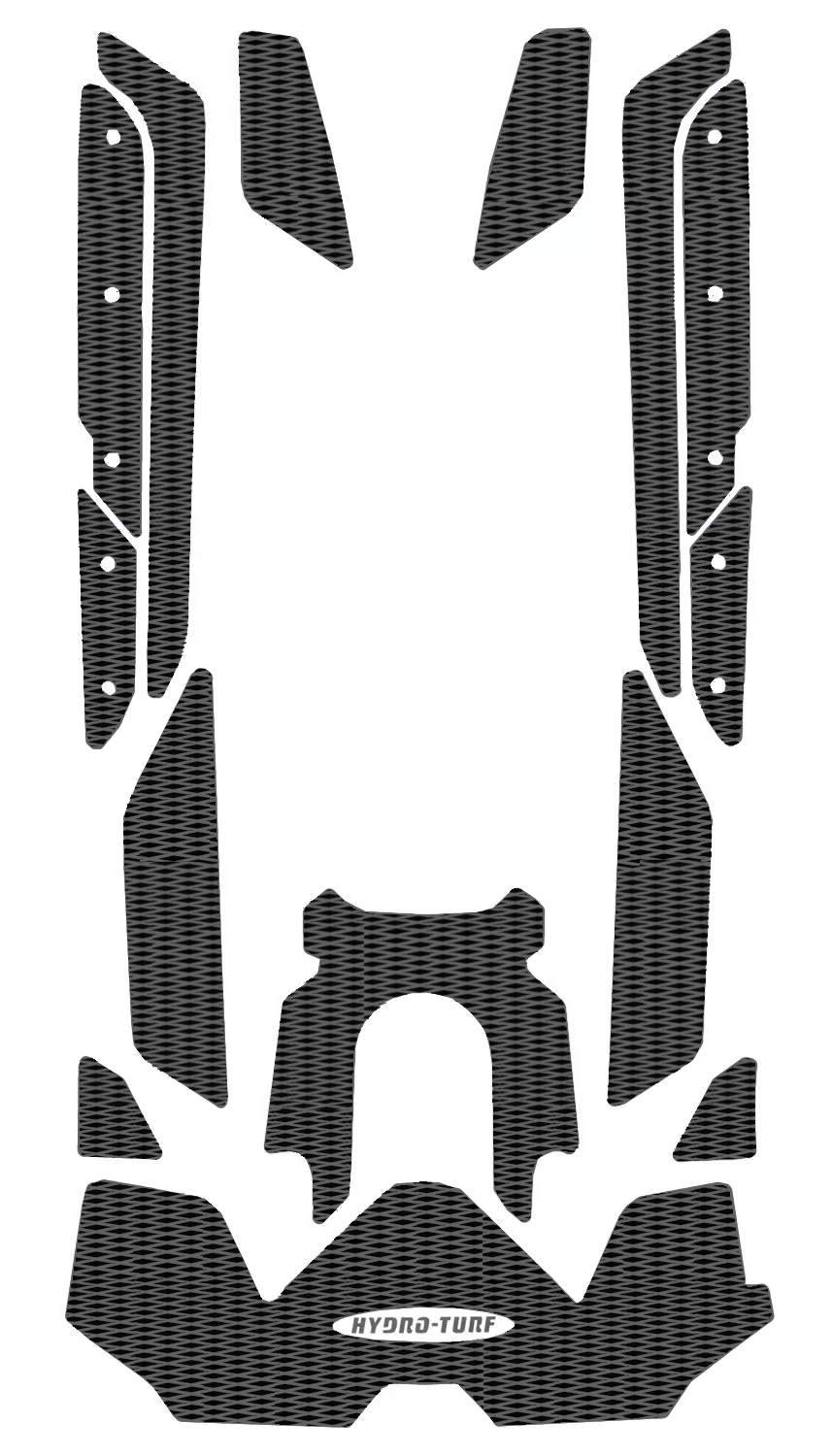 Hydro Turf Sea Doo RXT-X 300 (19-23) / RXT-X 325 (24+) Mat Kit with PSA Backing - Black on Dark Grey Diamond *SALE*