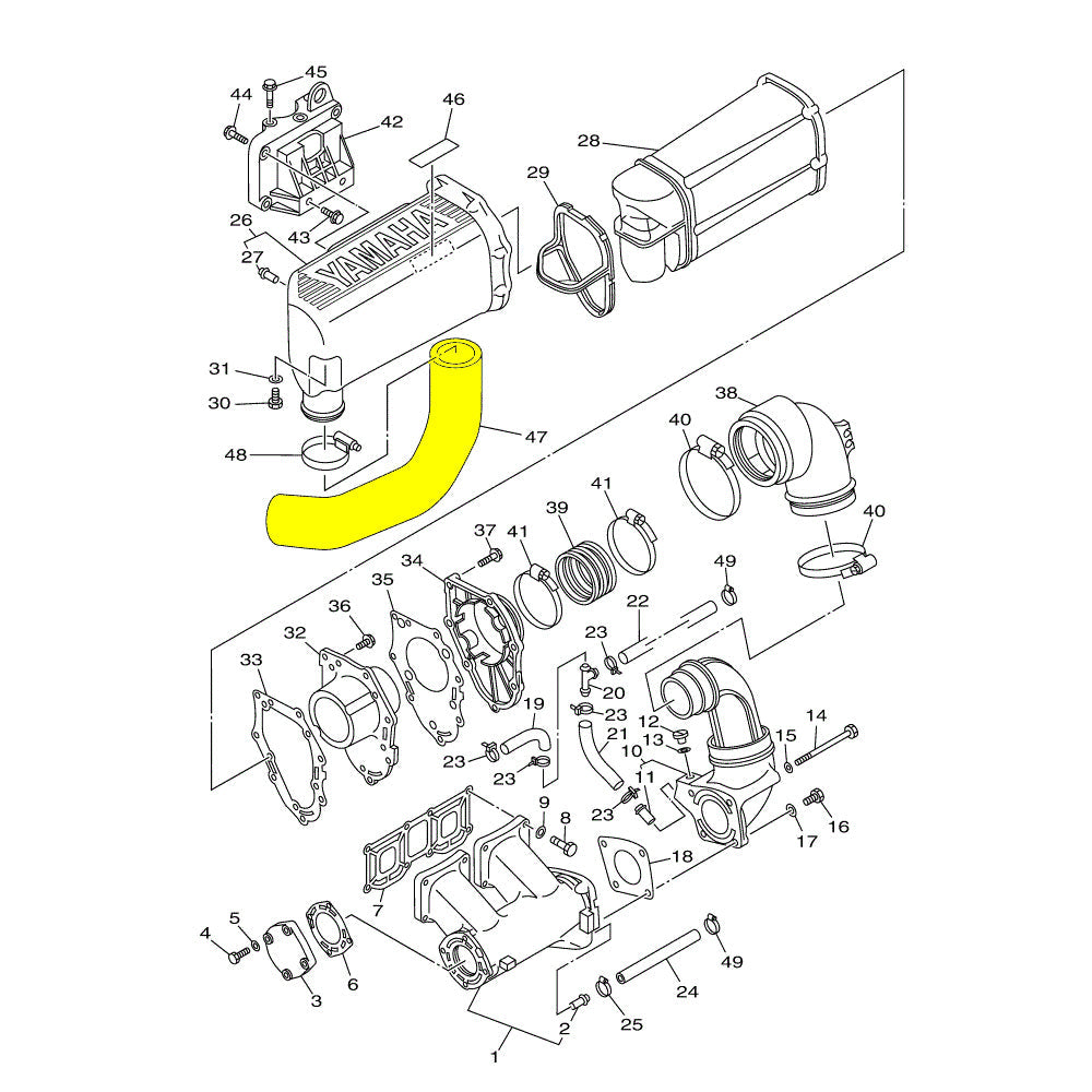 Blowsion Chamber/Waterbox Hose - Yamaha Superjet (1996-2020)