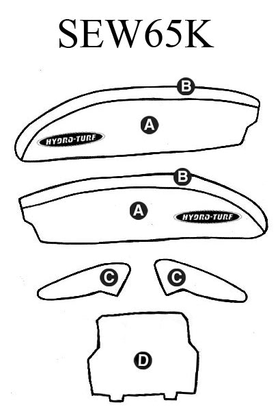 Hydro Turf Kawasaki 650SX Panel Cover Kit (2 sides, dash, 2 corners) - Custom