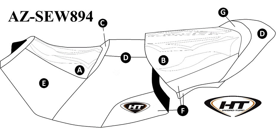 HT Premier Seat Cover Sea Doo Fish Pro Sport, Trophy, Explorer (23-25) - Custom