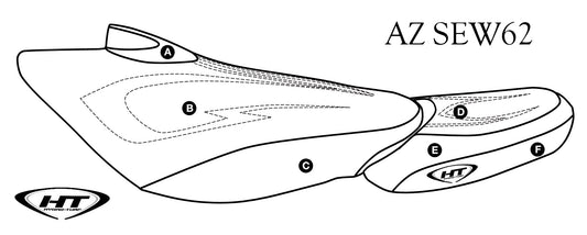 HT Premier Seat Cover Kawasaki Ultra 250 / LX (07-08) / 260X (09-13) / 300X (11-14) / 310X (14-21) - Custom