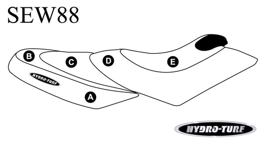 Hydro Turf Seat Cover Sea Doo GTX Di (02-03) / GTX 4-Tec (02-06) / RXT (05-09) / GTX Ltd, GTX Wake (06-08) / Wake Pro 215 (09) - Custom