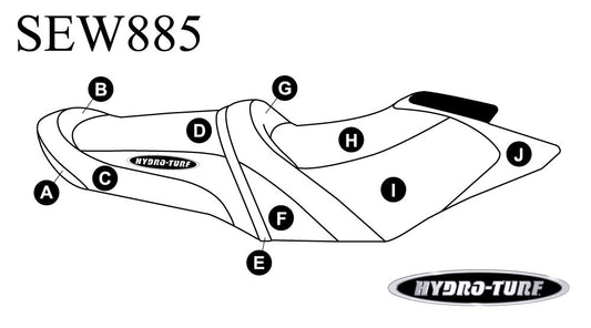 Hydro Turf Seat Cover Sea Doo GTR 215 (12-16) / GTI SE, GTI Ltd 155 (12-19) / GTI 90 (19) / GTR 230 (17-19) - Custom