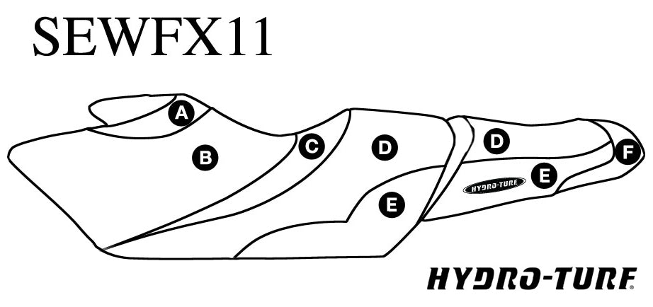 Hydro Turf Seat Cover Yamaha FX HO (12-18) / FX SHO (12-15) / FX SVHO (14-18) - Custom